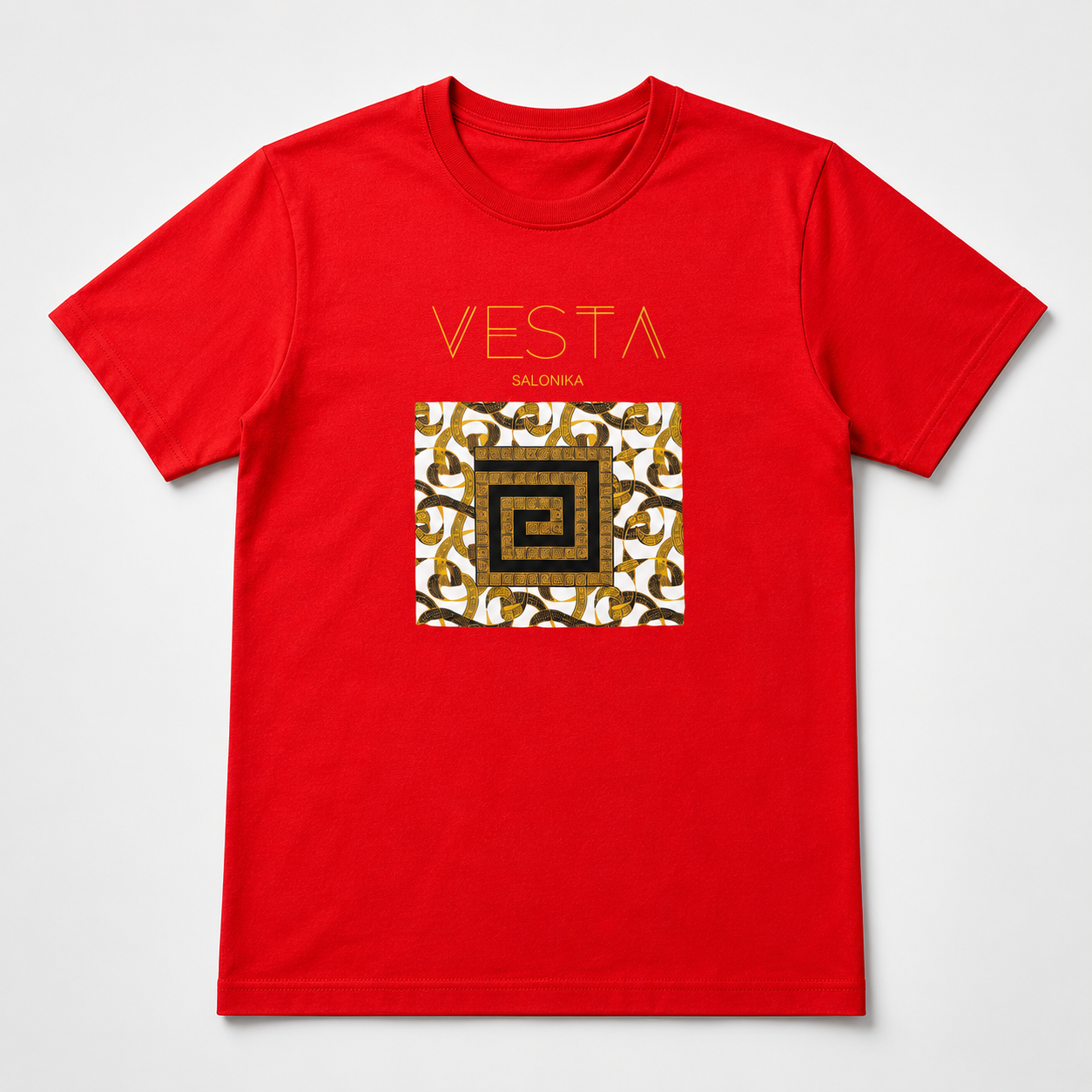 Campani™ Men´s White T-Shirt – Greek Key Design